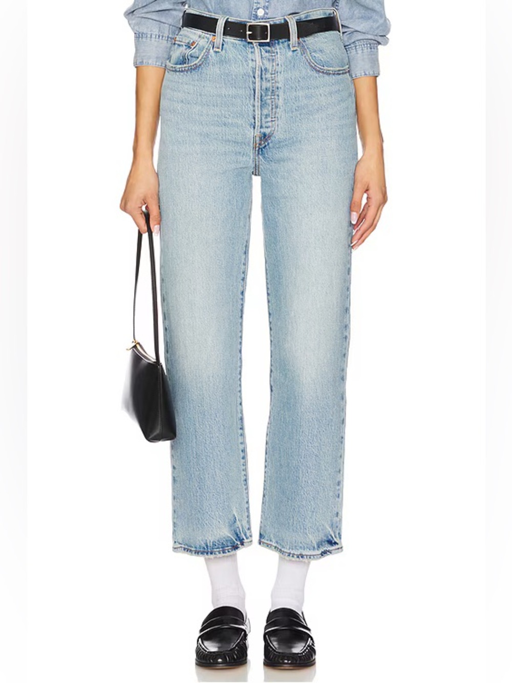 Levis Ribcage Straight Ankle Womens Jeans Size 30x31 Medium Wash High Rise NWT